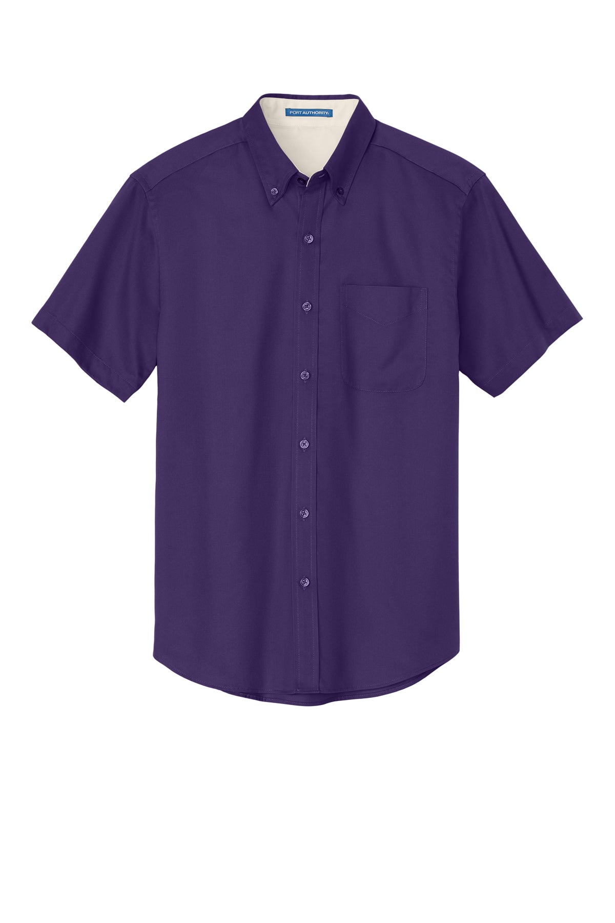 PORT AUTHORITY - PURPLE/LIGHT STONE SHORT SLEEVE SHIRT