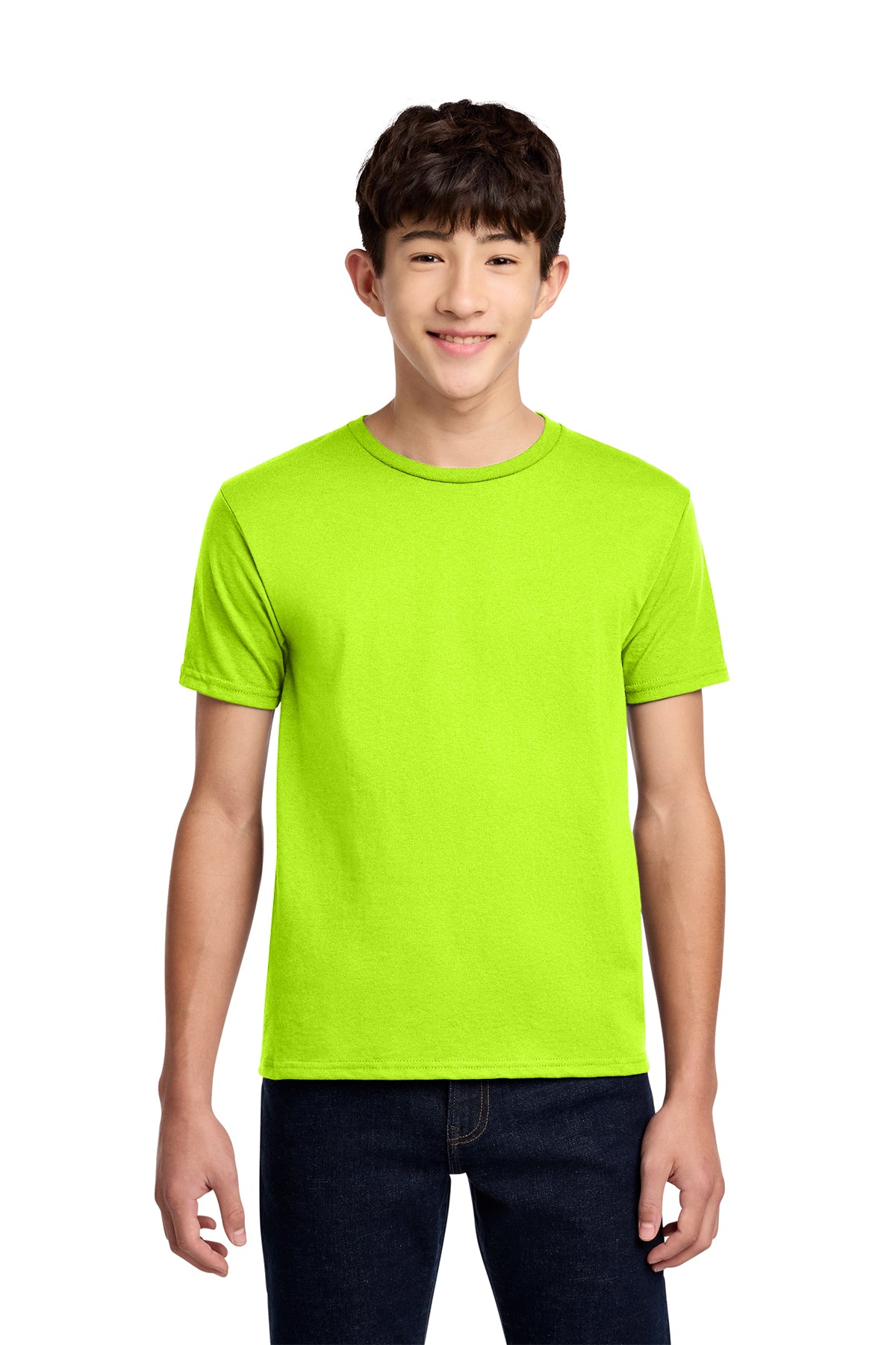 JERZEES- SAFETY GREEN- YOUTH DRI POWER 50/50 COTTON TSHIRT