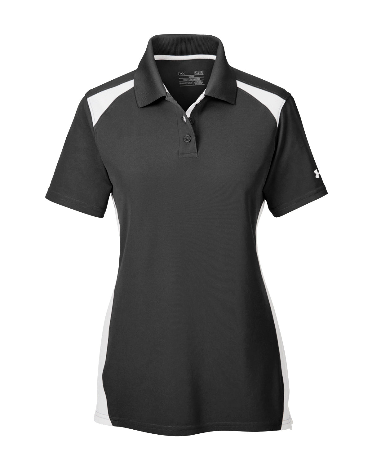 UNDER ARMOUR - BLACK/WHITE WOMENS POLO