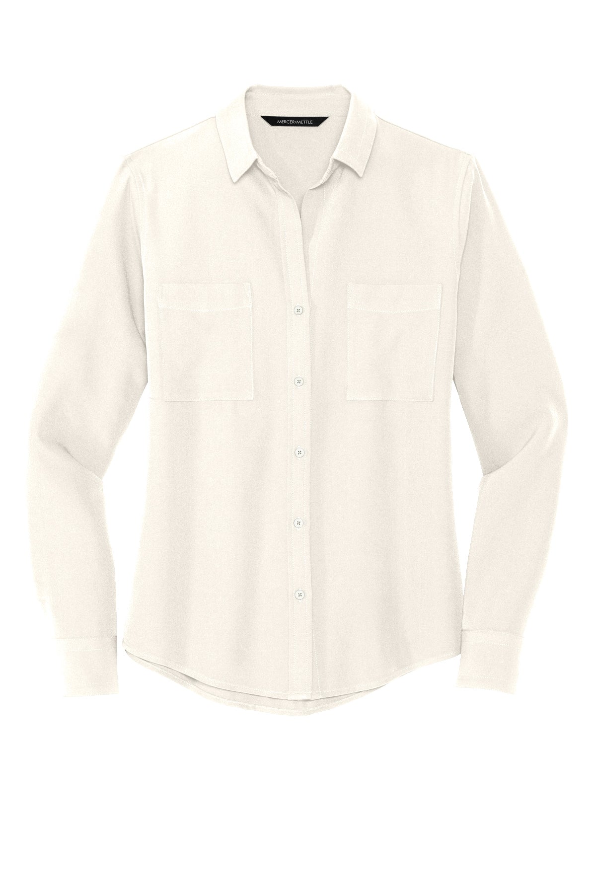 MERCER + METTLE - IVORY CHIFFON- WOMENS LONG SLEEVE BLOUSE
