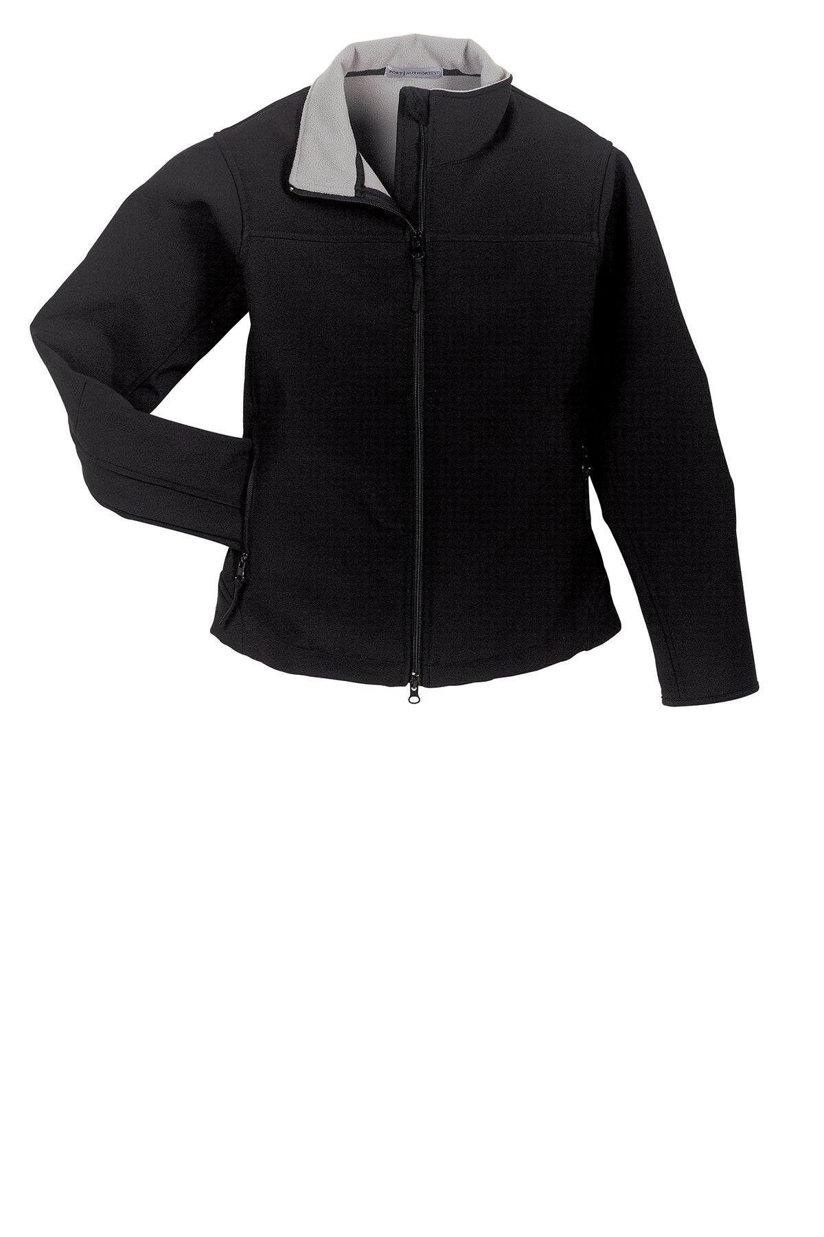 PORT AUTHORITY - BLACK/CHROME - WOMENS SOFT SHELL JACKET
