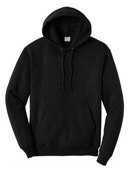 PORT & CO - JET BLACK CORE FLEECE PULLOVER HOODIE