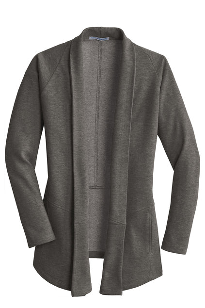 PORT AUTHORITY - CHARCOAL HEATHER/MEDIUM HEATHER GRAY WOMENS CARDIGAN