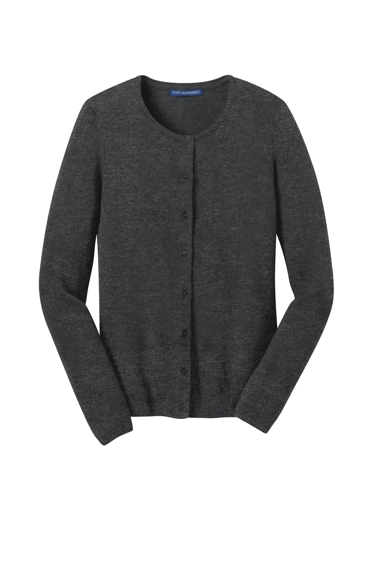 PORT AUTHORITY - CHARCOAL HEATHER WOMENS CARDIGAN *