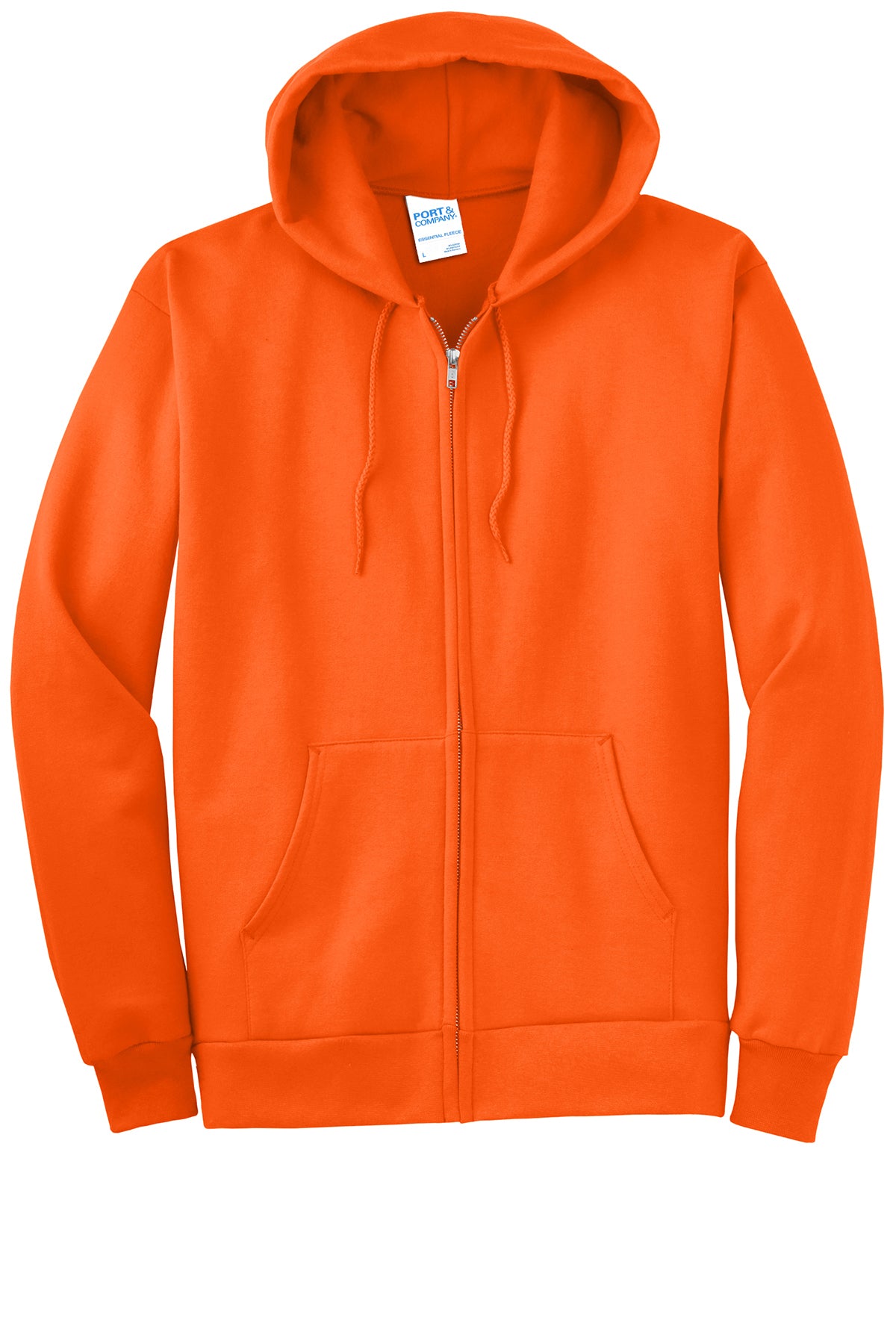 PORT & CO - SAFETY ORANGE- FULL ZIP SWEATSHIRT TALL