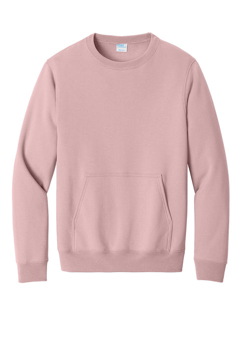 PORT & CO- PALE BLUSH CREWNECK SWEATSHIRT