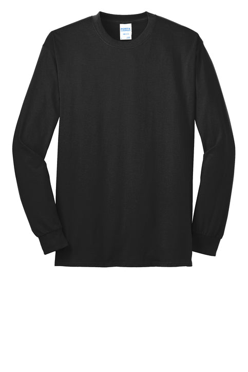 PORT & CO- JET BLACK LONG SLEEVE TALL TEE