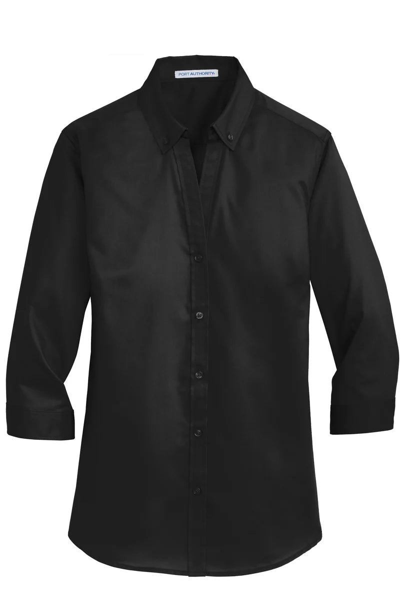 PORT AUTHORITY - BLACK 3/4 SLEEVE SHIRT