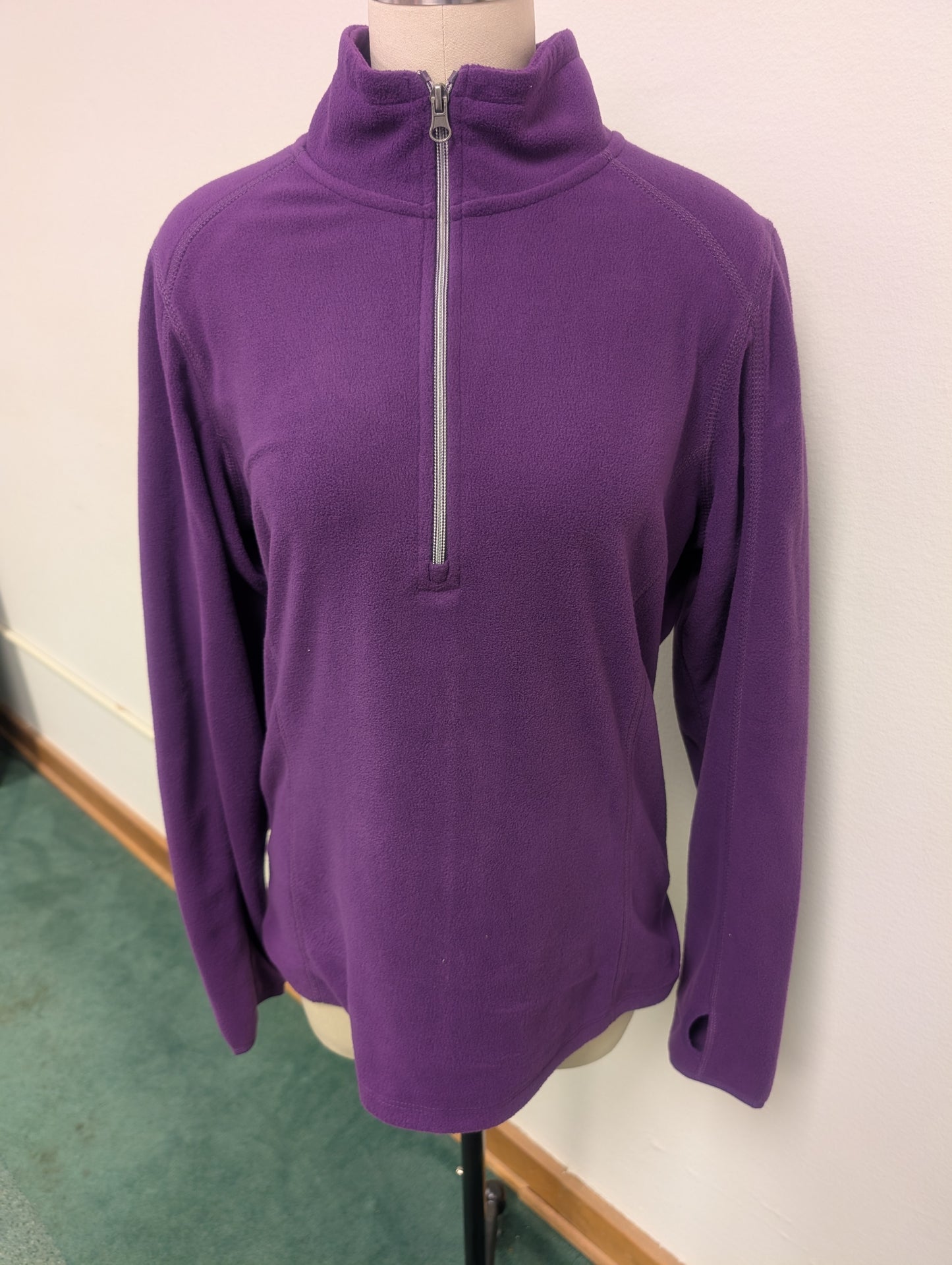 SPORT - TEK - PURPLE WOMENS 1/2 ZIP PULLOVER
