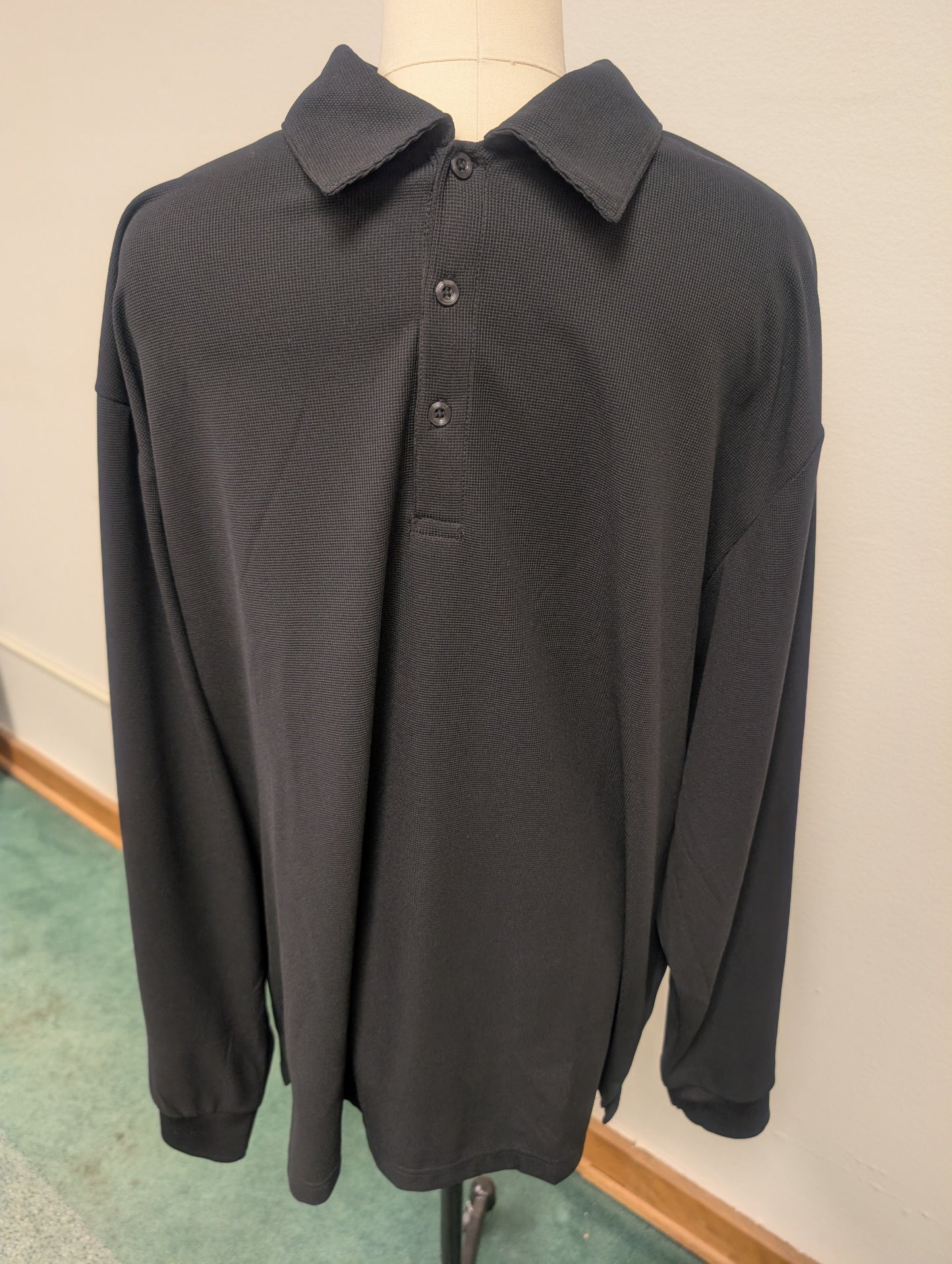 TRI - MOUNTAIN - BLACK LONG SLEEVE POLO *