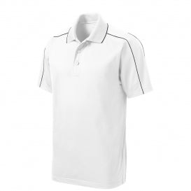 SPORT-TEK - WHITE/IRON GREY STRIPE POLO
