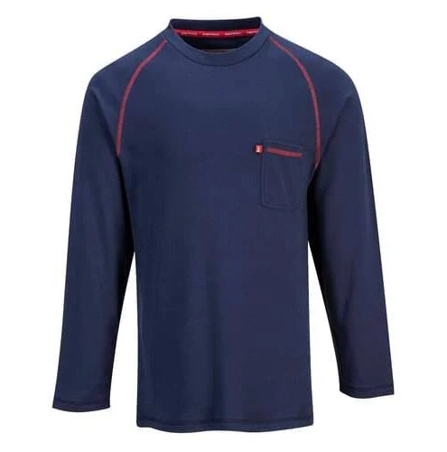 PORTWEST-NAVY-BIZFLAME LONG SLEEVE SHIRT
