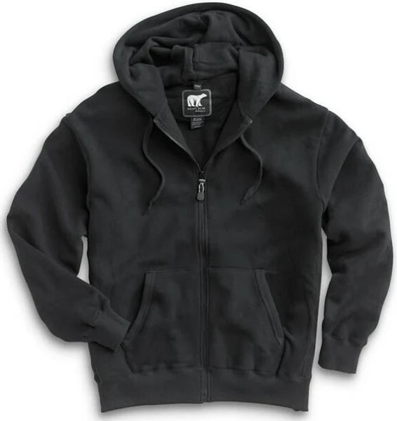 WHITE BEAR - BLACK FULL ZIP SWEATSHIRT