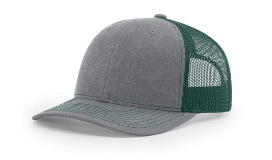 RICHARDSON 112 - HEATHER GRAY WITH GREEN MESH