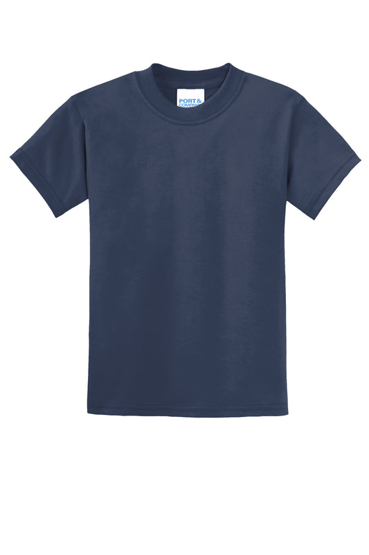 PORT & CO - NAVY YOUTH CORE BLEND TEE