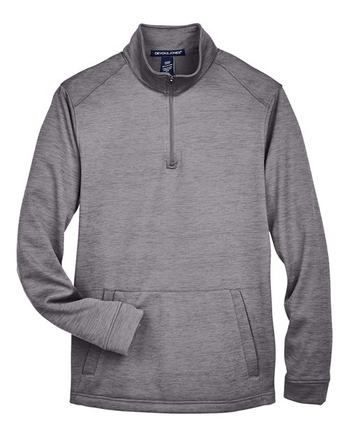 DEVON & JONES - DARK GRAY HEATHER - 1/4 ZIP FLEECE PULLOVER