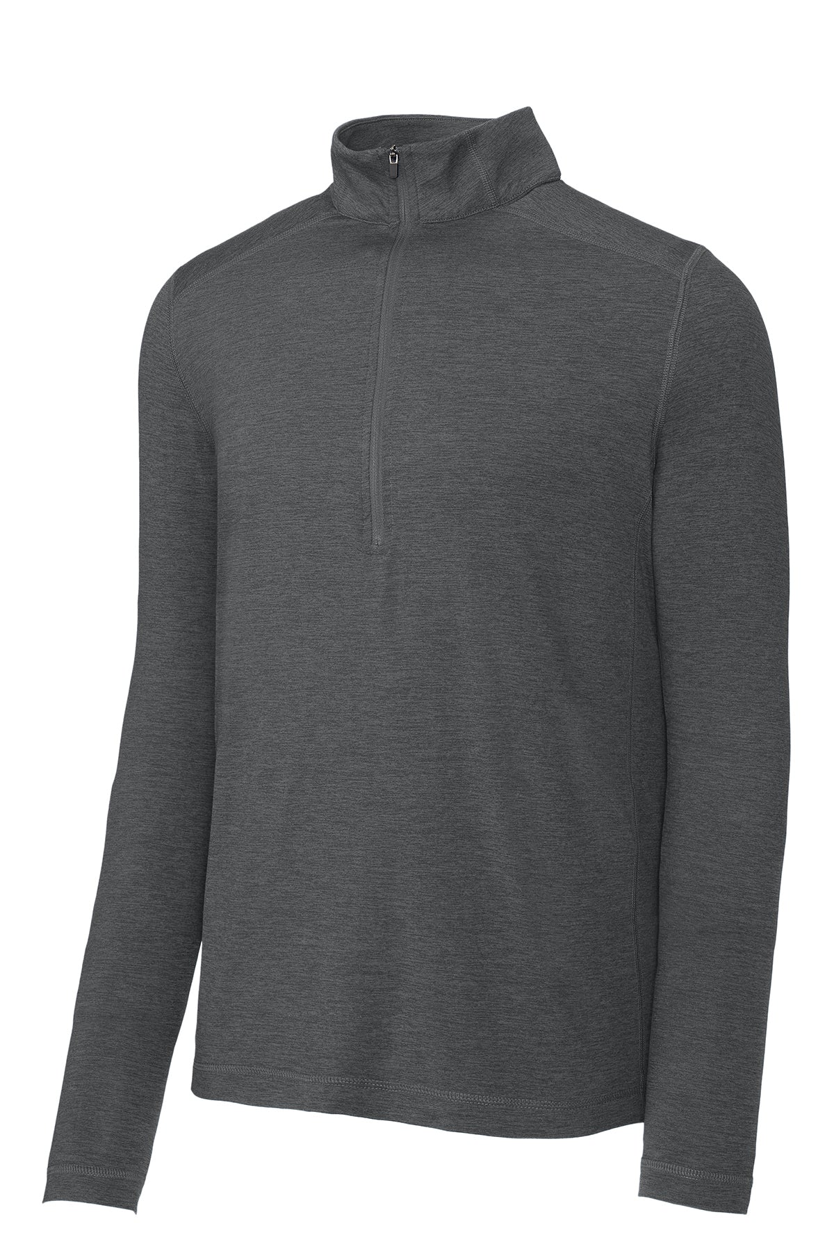SPORT - TEK- GREY HEATHER 1/2 ZIP PULLOVER