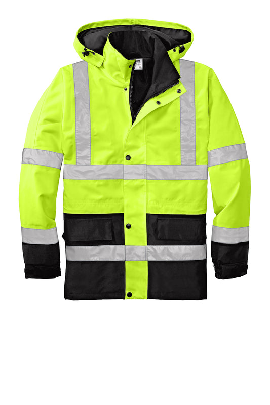 CORNER STONE - SAFETY YELLOW/BLACK WATERPROOF PARKA
