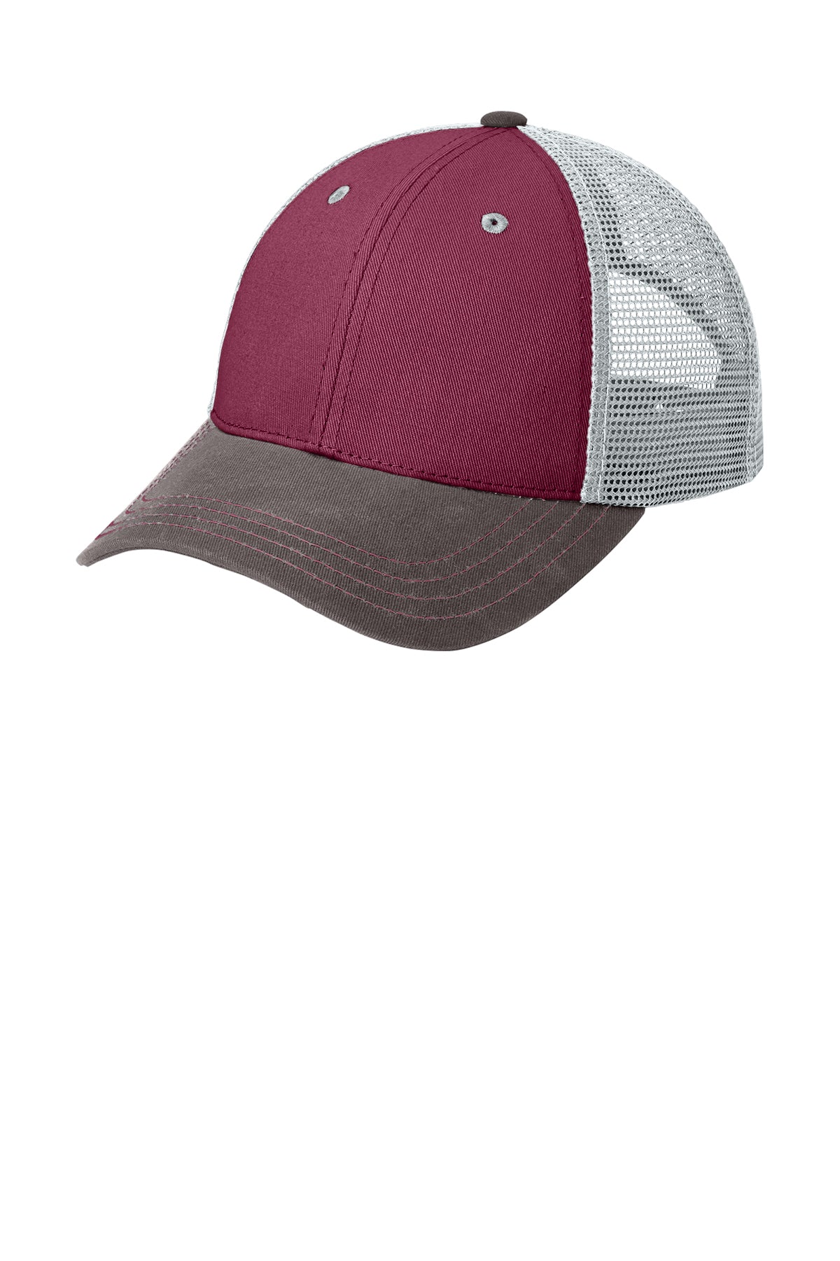DISTRICT - MAROON/CHARCOAL/GREY - TRI TONE MESCH BACK CAP