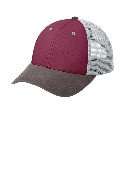 DISTRICT - MAROON/CHARCOAL/GREY - TRI TONE MESCH BACK CAP