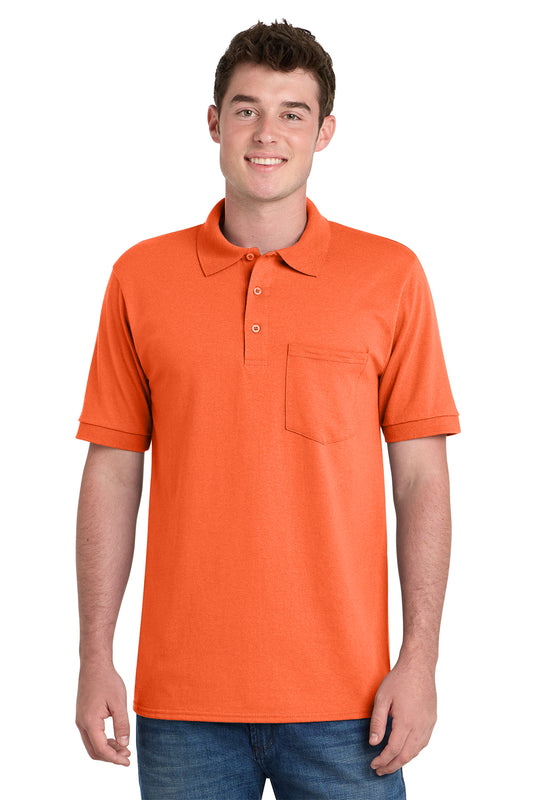 PORT & CO - SAFETY ORANGE - CORE BLEND POLO