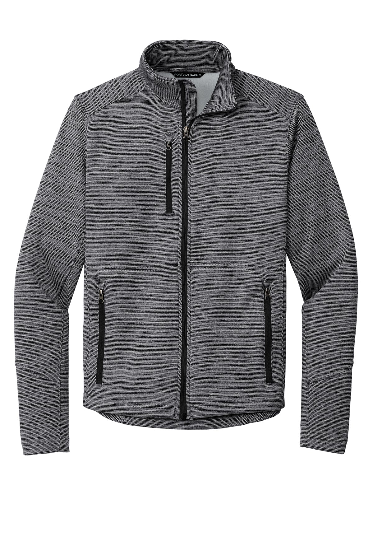 PORT AUTHORITY - BLACK STRIPE FLEECE JACKET