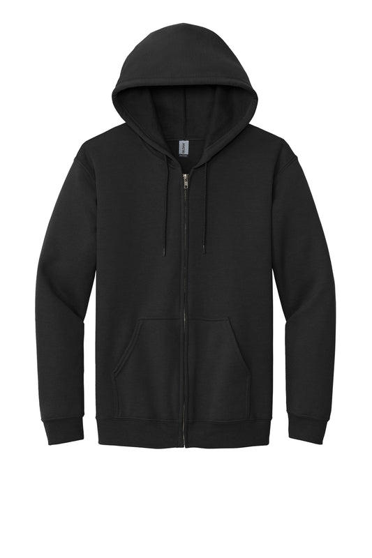 GILDAN-BLACK -  FULL ZIP HOODIE