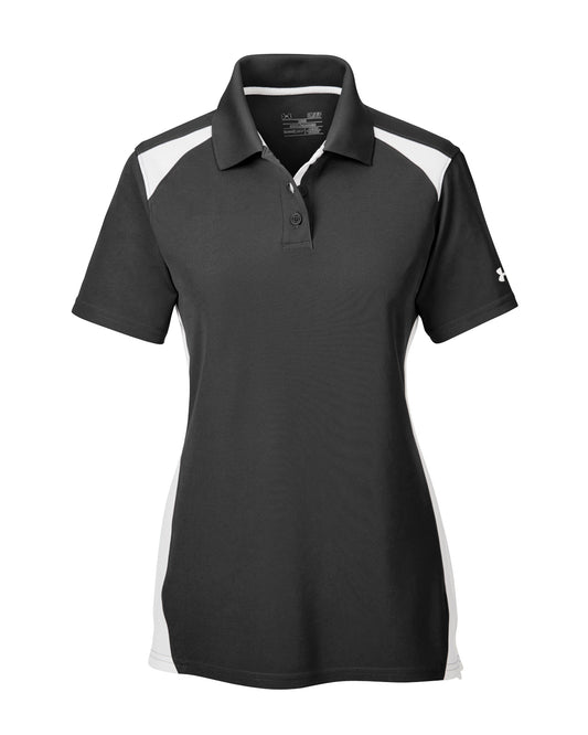 UNDER ARMOUR - BLACK/WHITE WOMENS POLO
