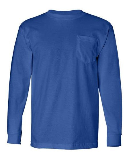 BAYSIDE-HEAVY WEIGHT-PRESHRUNK - ROYAL BLUE LONG SLEEVE