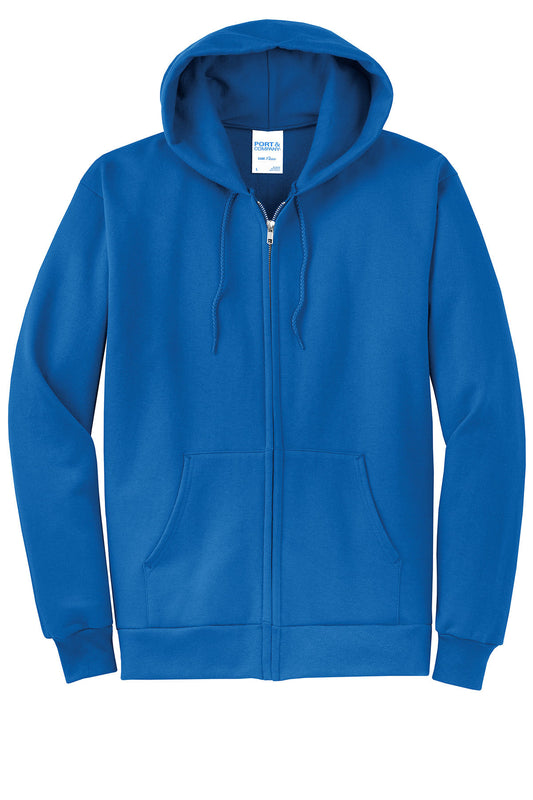 PORT & CO - ROYAL - FLEECE FULL-ZIP HOODED SWEATSHIRT