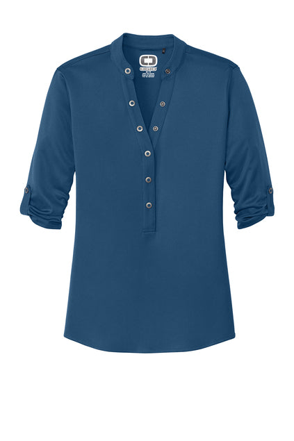 OGIO - BLUE INDIGO - WOMENS CRUSH HENLEY