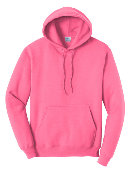 PORT & CO - CORE FLEECE - NEON PINK HOODIE