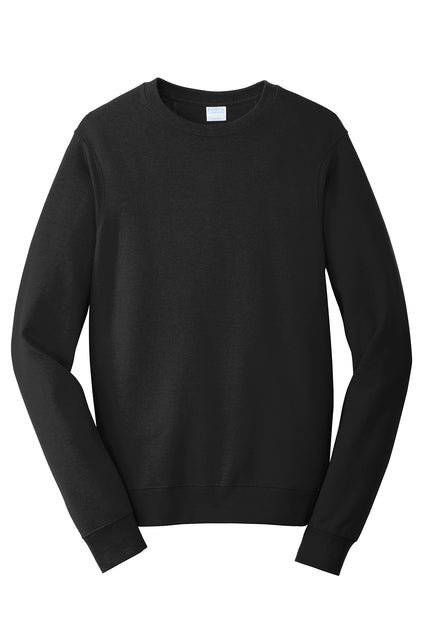 PORT & CO - JET BLACK FLEECE CREWNECK SWEATSHIRT