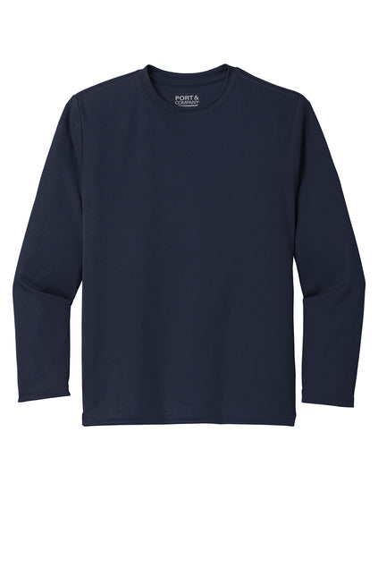 PORT & CO - DEEP NAVY LONG SLEEVE TSHIRT YOUTH
