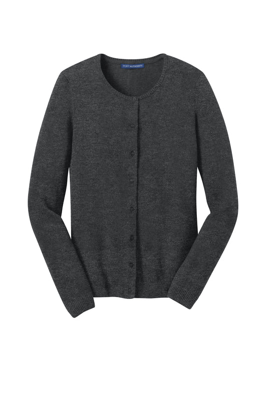 PORT AUTHORITY - CHARCOAL HEATHER WOMENS CARDIGAN *