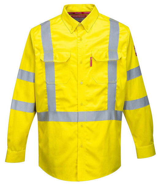 PORTWEST - YELLOW HI-VIS BUTTON DOWN SHIRT