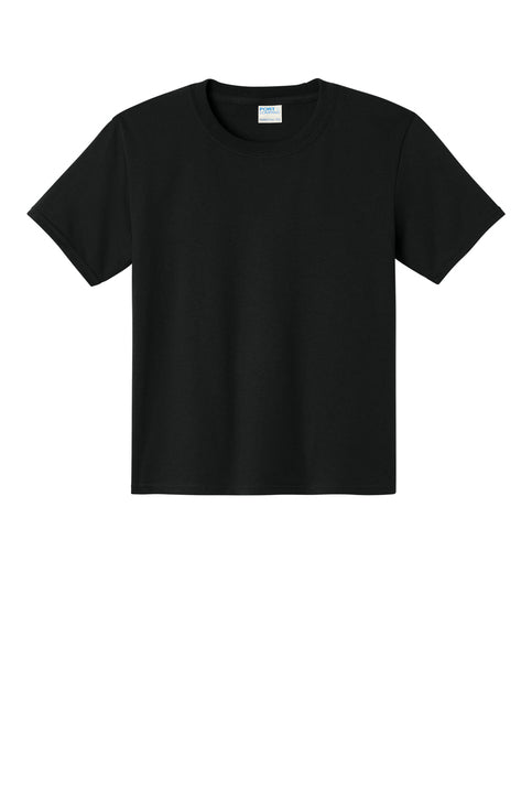 PORT & CO - JET BLACK YOUTH ESSENTIAL TEE