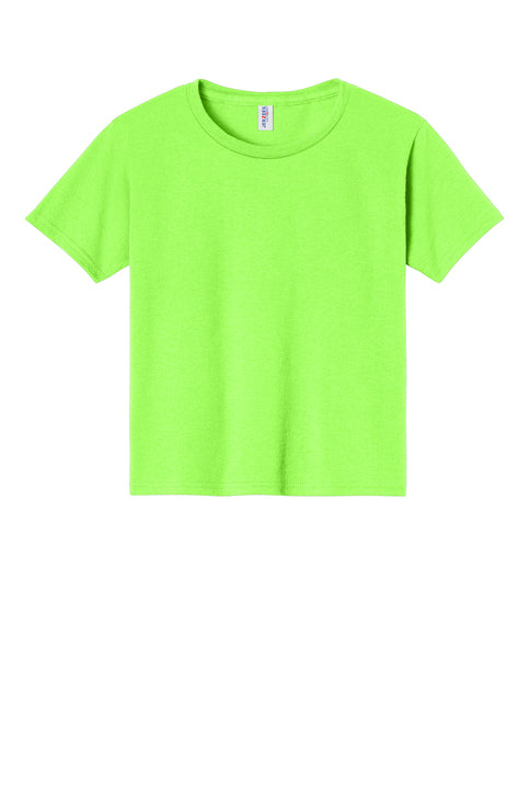JERZEES- NEON GREEN- YOUTH DRI POWER 50/50 COTTON TSHIRT