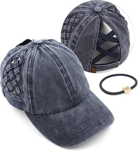 C.C - DISTRESSED NAVY BLUE-CRISS CROSS-VELCRO