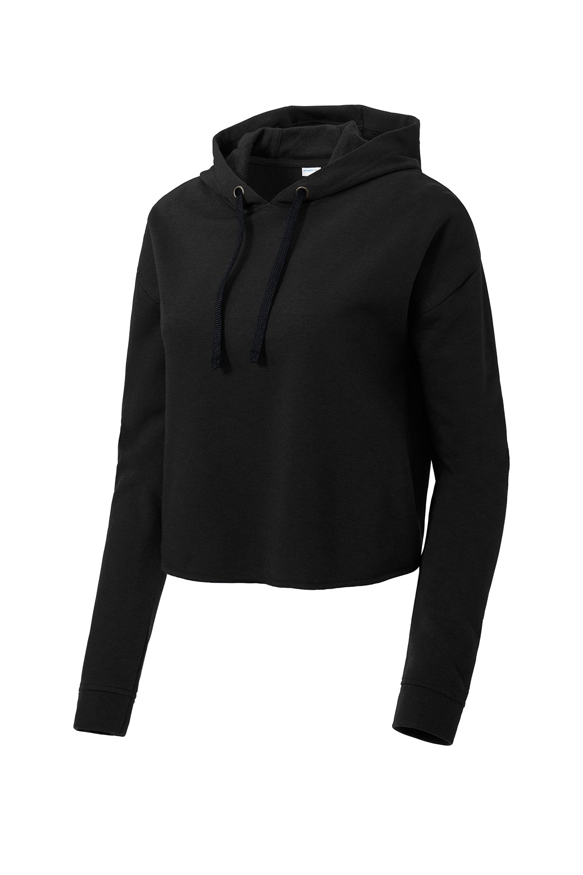 SPORT - TEK - BLACK WOMENS CROP HOODED PULLOVER