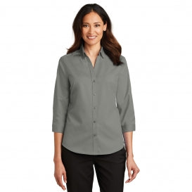 PORT AUTHORITY - MONUMENT GREY- 3/4 SLEEVE TWILL SHIRT