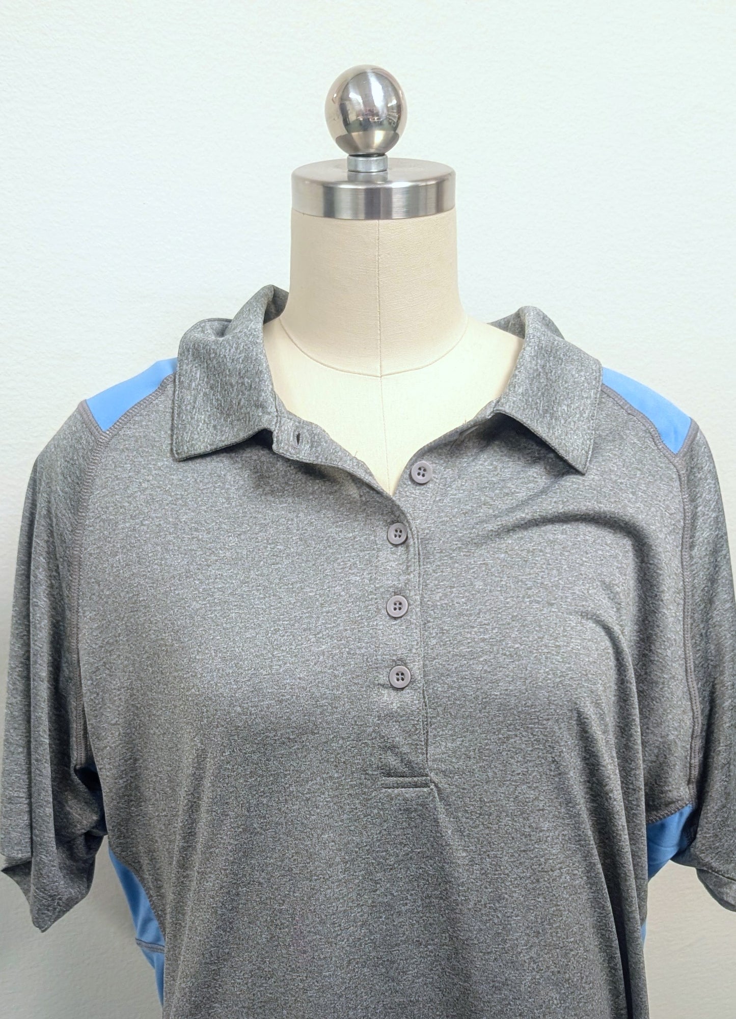 SPORT - TEK - VINTAGE HEATHER/CAROLINA BLUE WOMENS POLO  *
