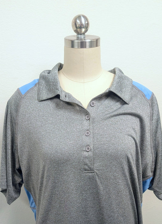 SPORT - TEK - VINTAGE HEATHER/CAROLINA BLUE WOMENS POLO  *