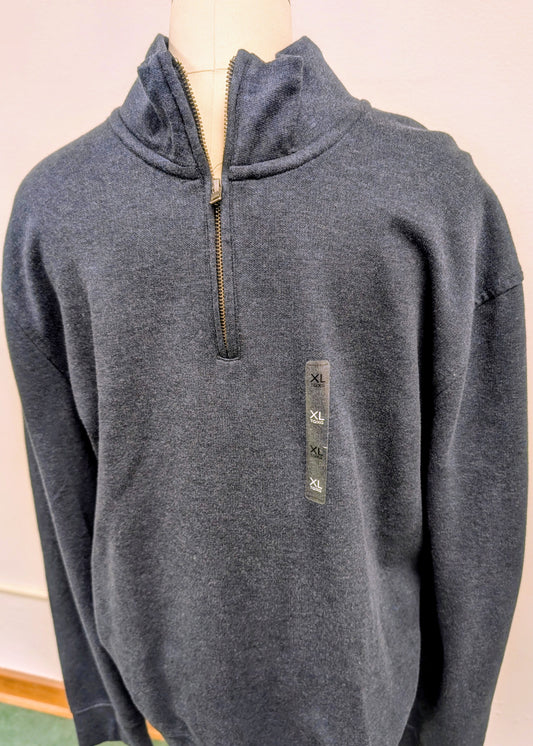 TOMMY HILFIGER- NAVY - 1/4 ZIP PULLOVER  *