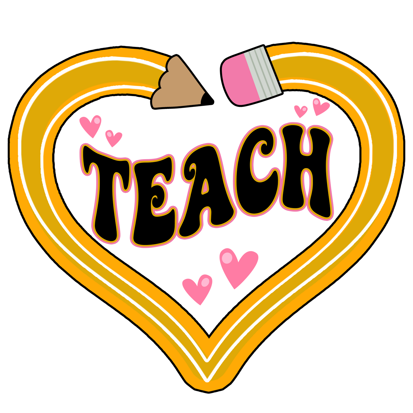TEACH ON PENCIL HEART
