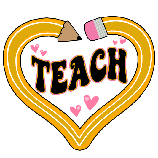 TEACH ON PENCIL HEART