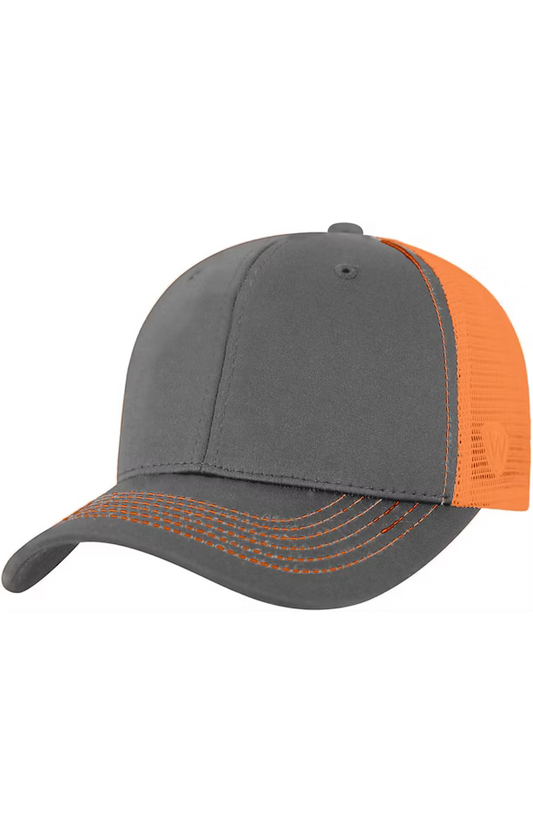 TOP OF THE WORLD CHARCOAL/NEON ORANGE - MESH-ADJ