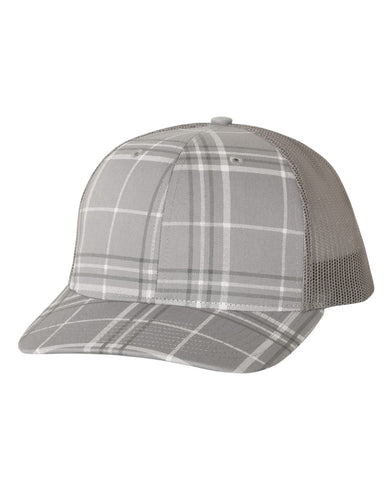 RICHARDSON - PLAID PRINT GREY/CHARCOAL- MESH-ADJ