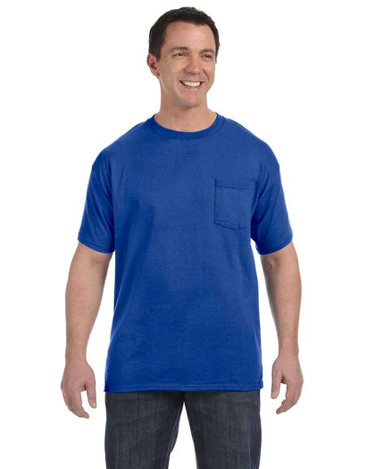 HANES-AUTHENTIC-POCKET TEE - ROYAL BLUE