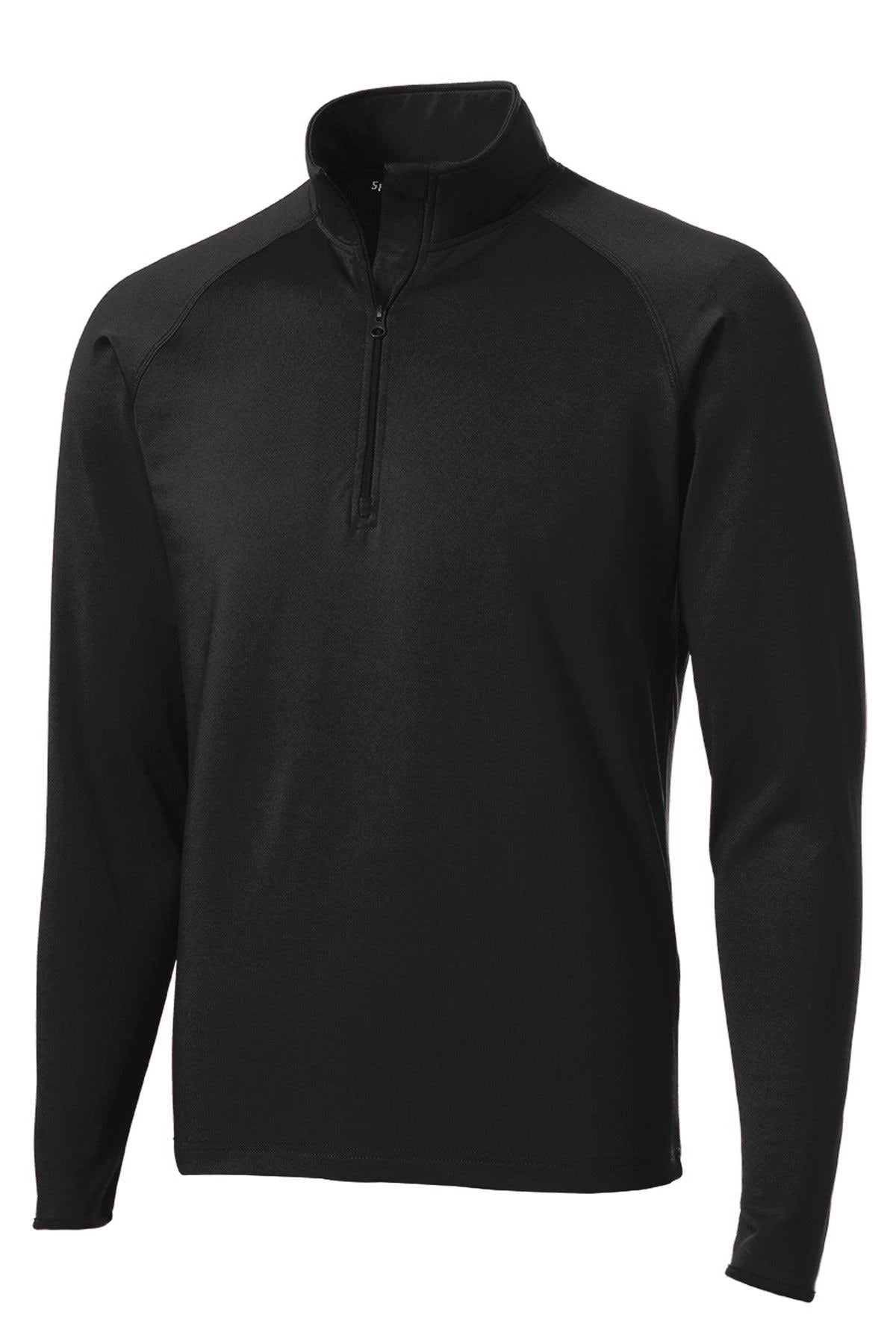 SPORT - TEK - BLACK -  1/4 ZIP PULLOVER